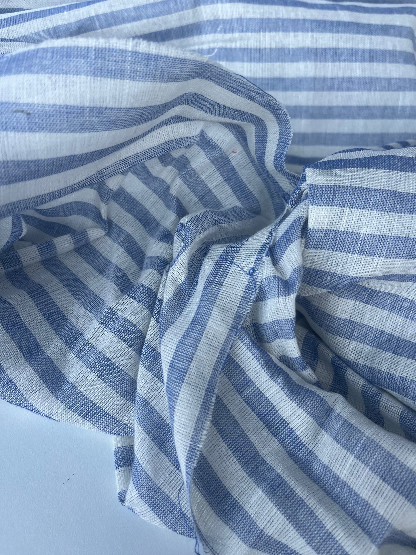 SUZY 029 cotton linen stripes cobalt