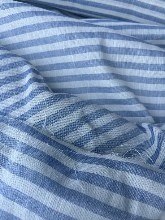 SUZY 029 cotton linen stripes cobalt