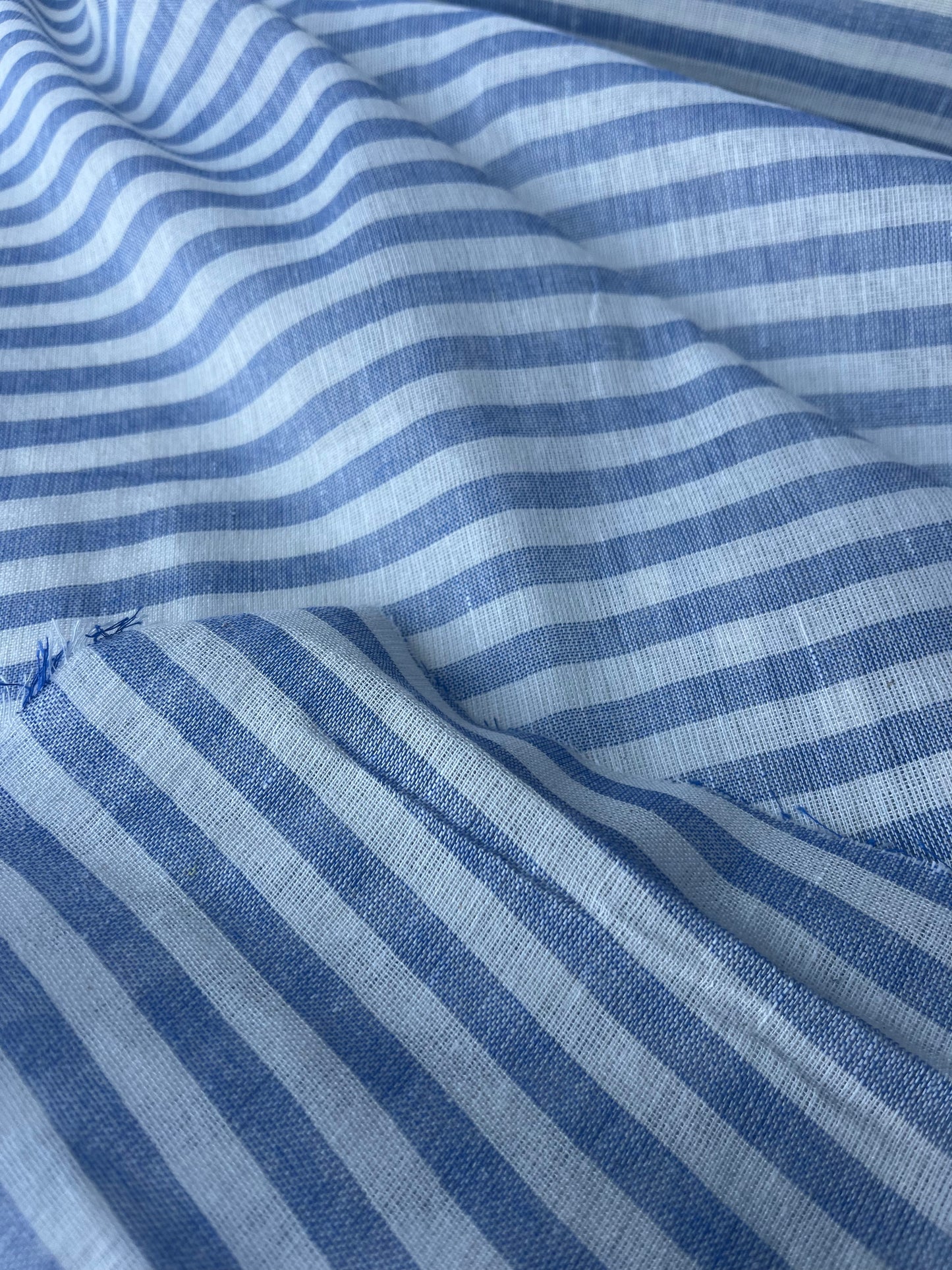 SUZY 029 cotton linen stripes cobalt