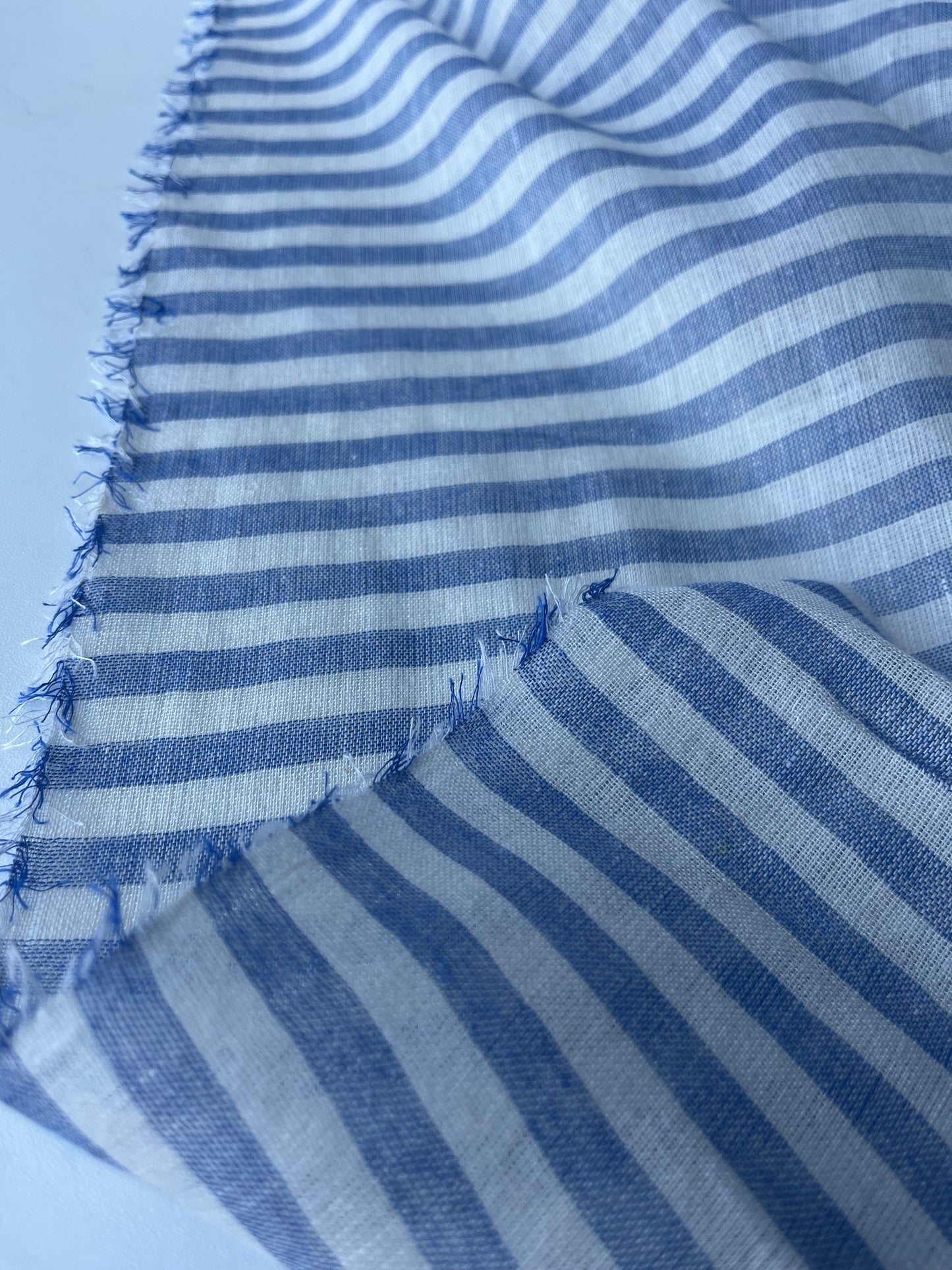 SUZY 029 cotton linen stripes cobalt