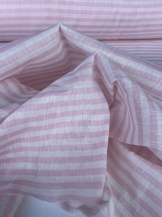 SUZY 030 cotton linen stripes pink