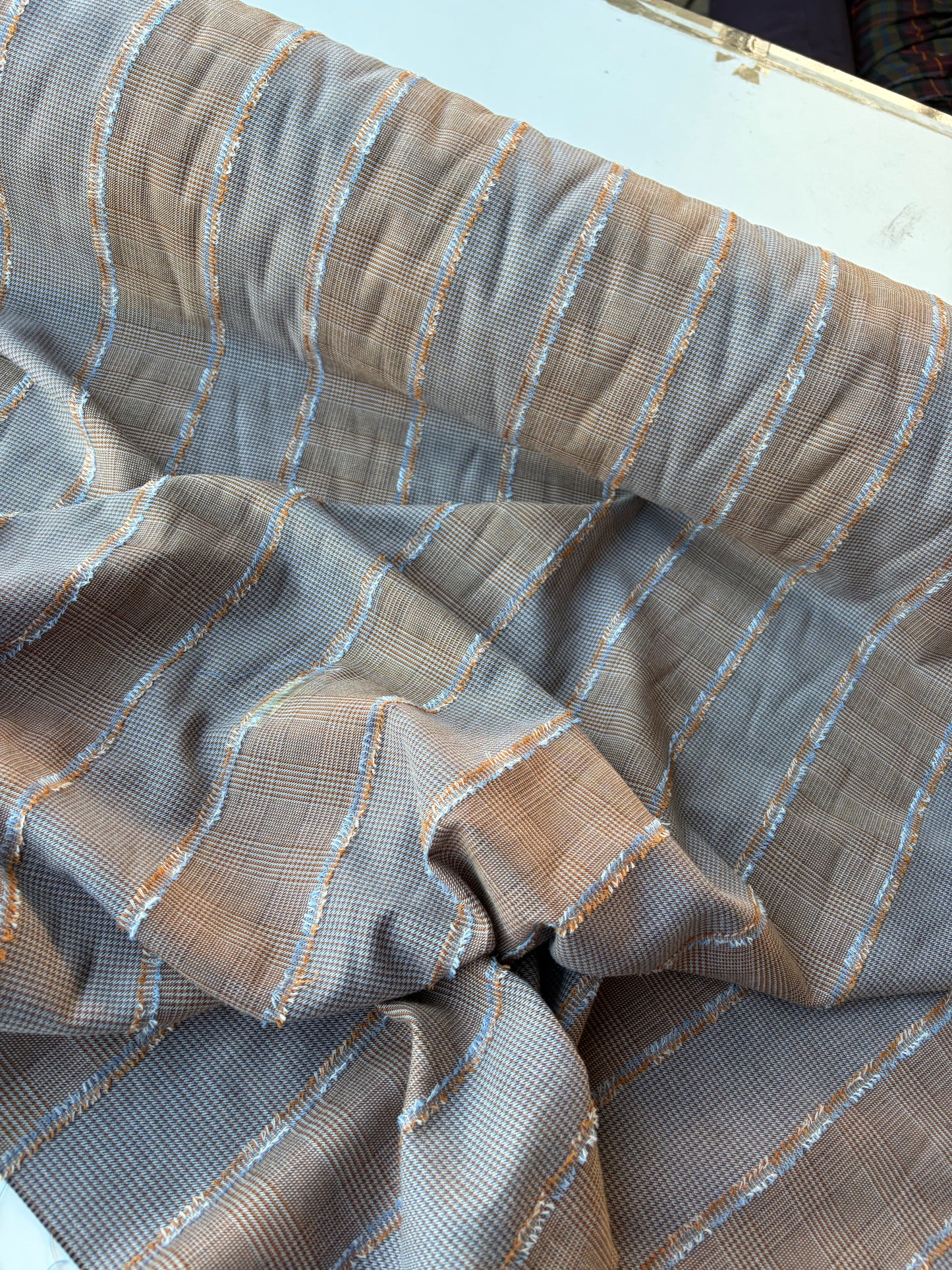 HARVEST SEASON 004 check with fil coupé stripes