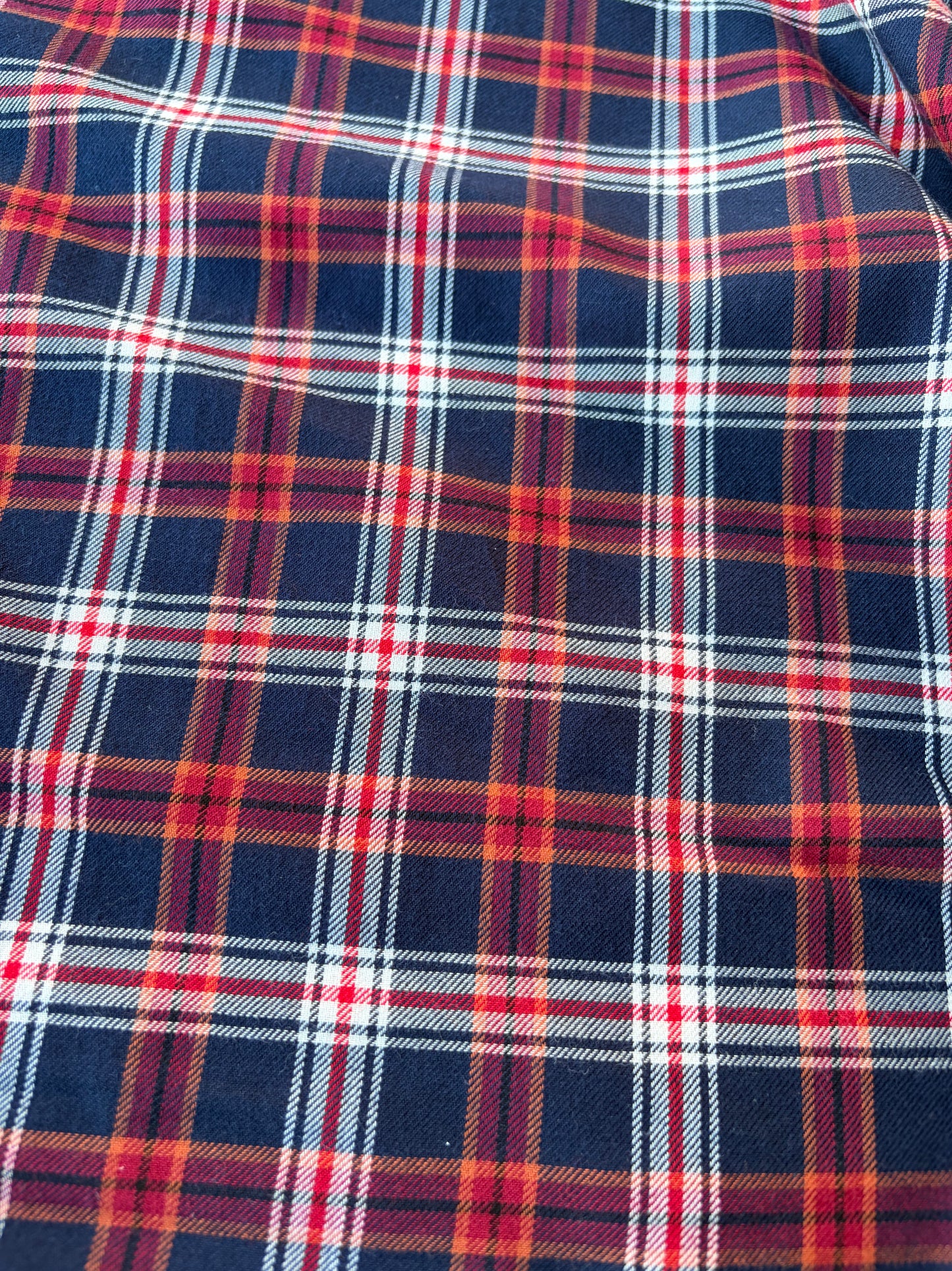 HARVEST SEASON 005 navy red checkered cotton flannel