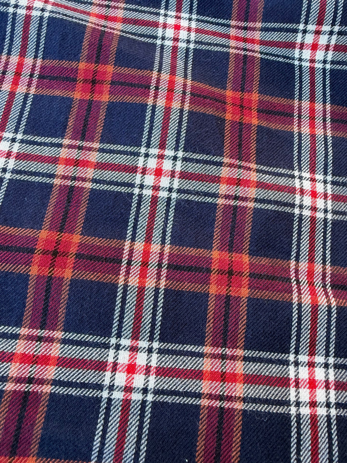 HARVEST SEASON 005 navy red checkered cotton flannel