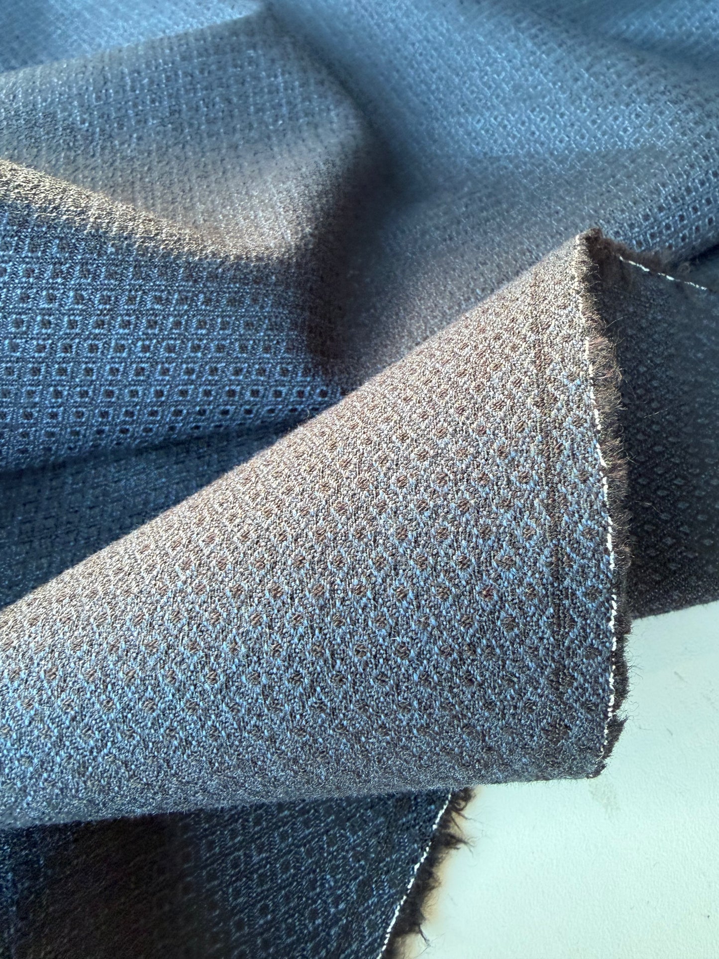 HARVEST SEASON 009 navy structured cotton stretch