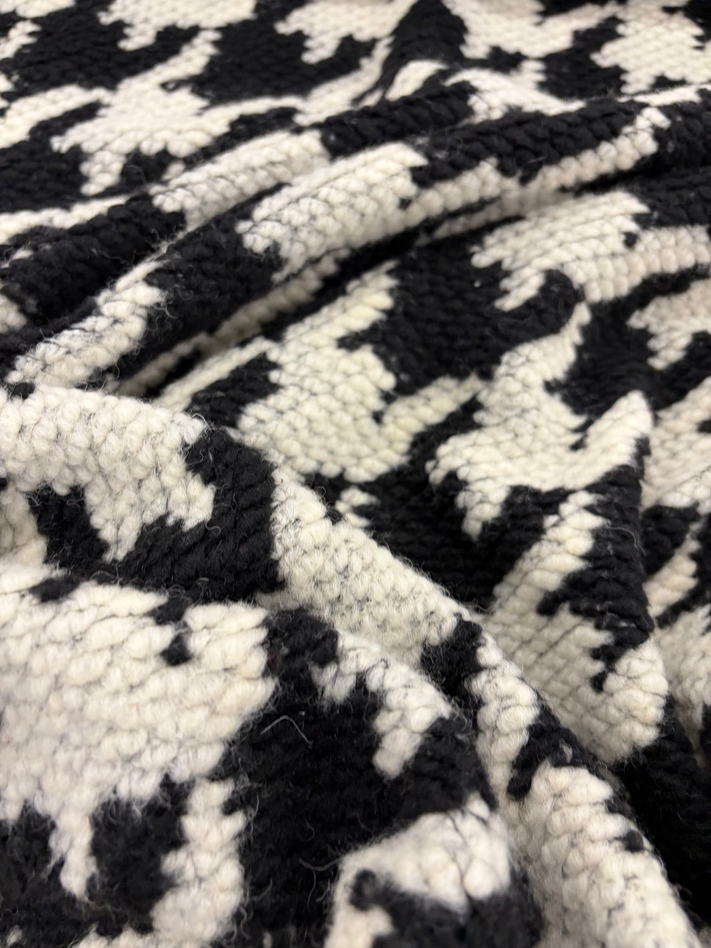 WONKA 009 checkered coat fabric black/white