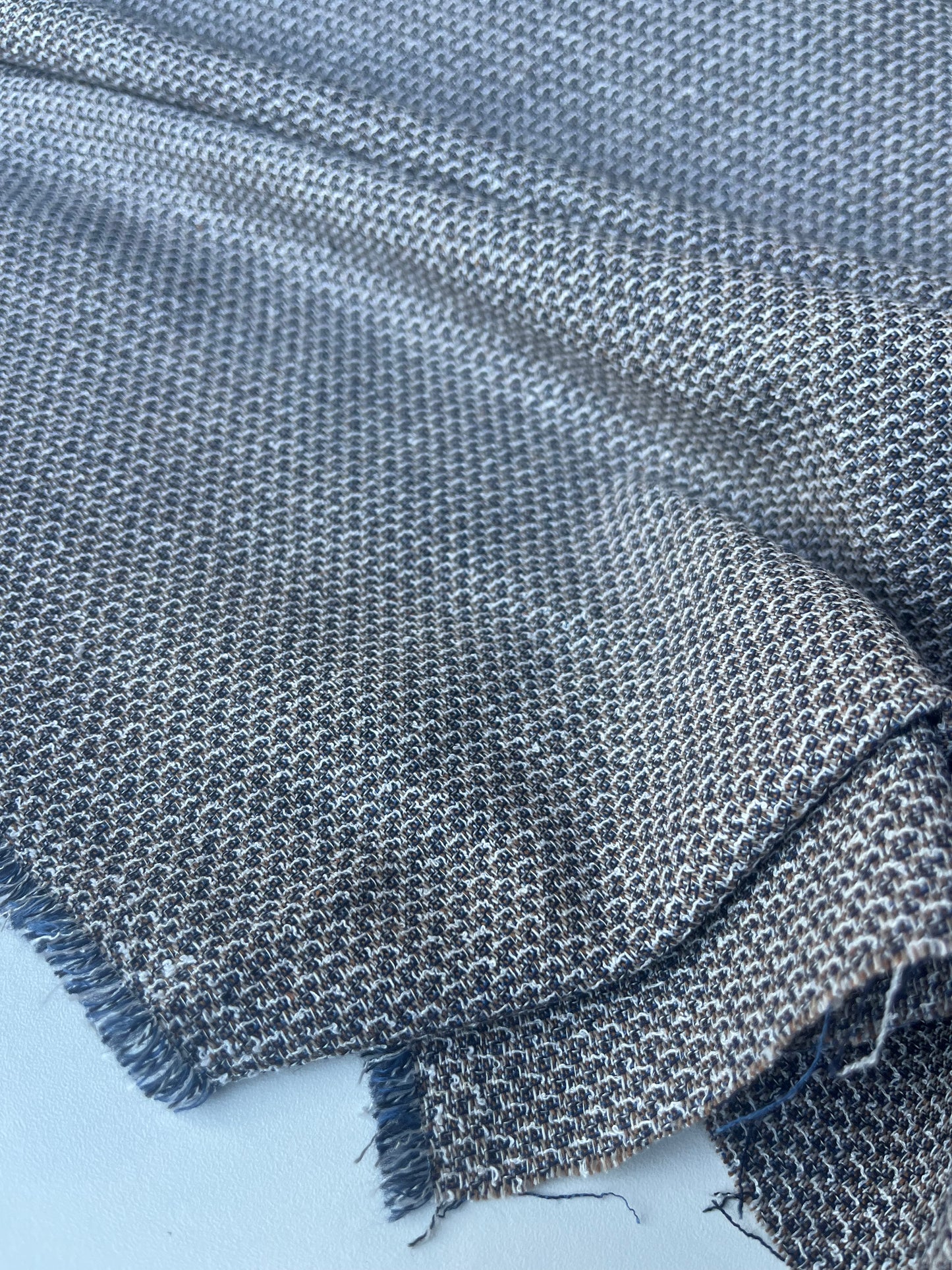 PC JOSEPHA 002 midweight linen/cotton jacquard indigo/sand