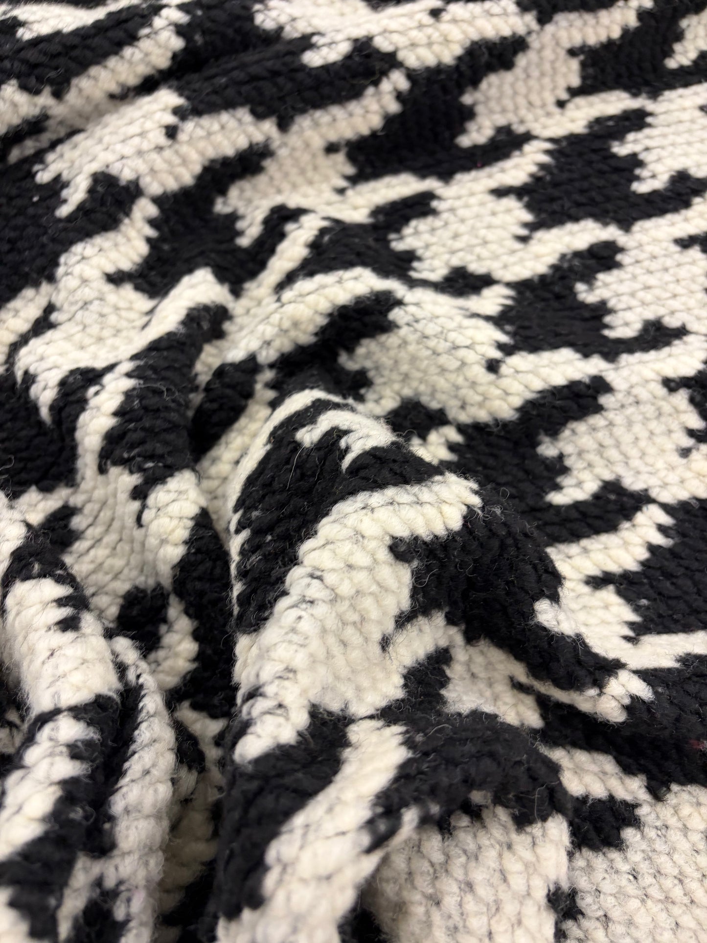 WONKA 009 checkered coat fabric black/white