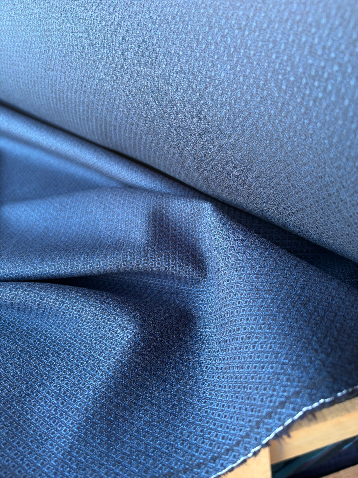 HARVEST SEASON 009 navy structured cotton stretch