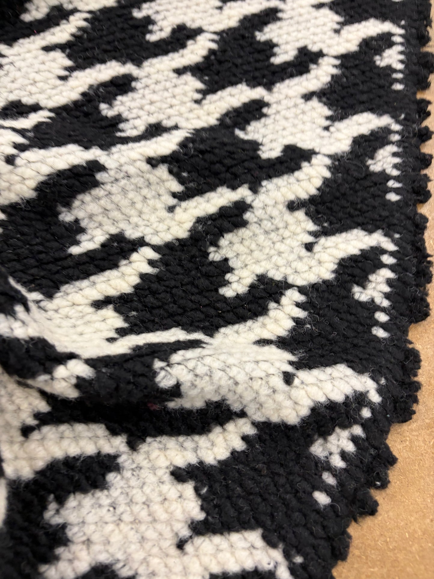 WONKA 009 checkered coat fabric black/white