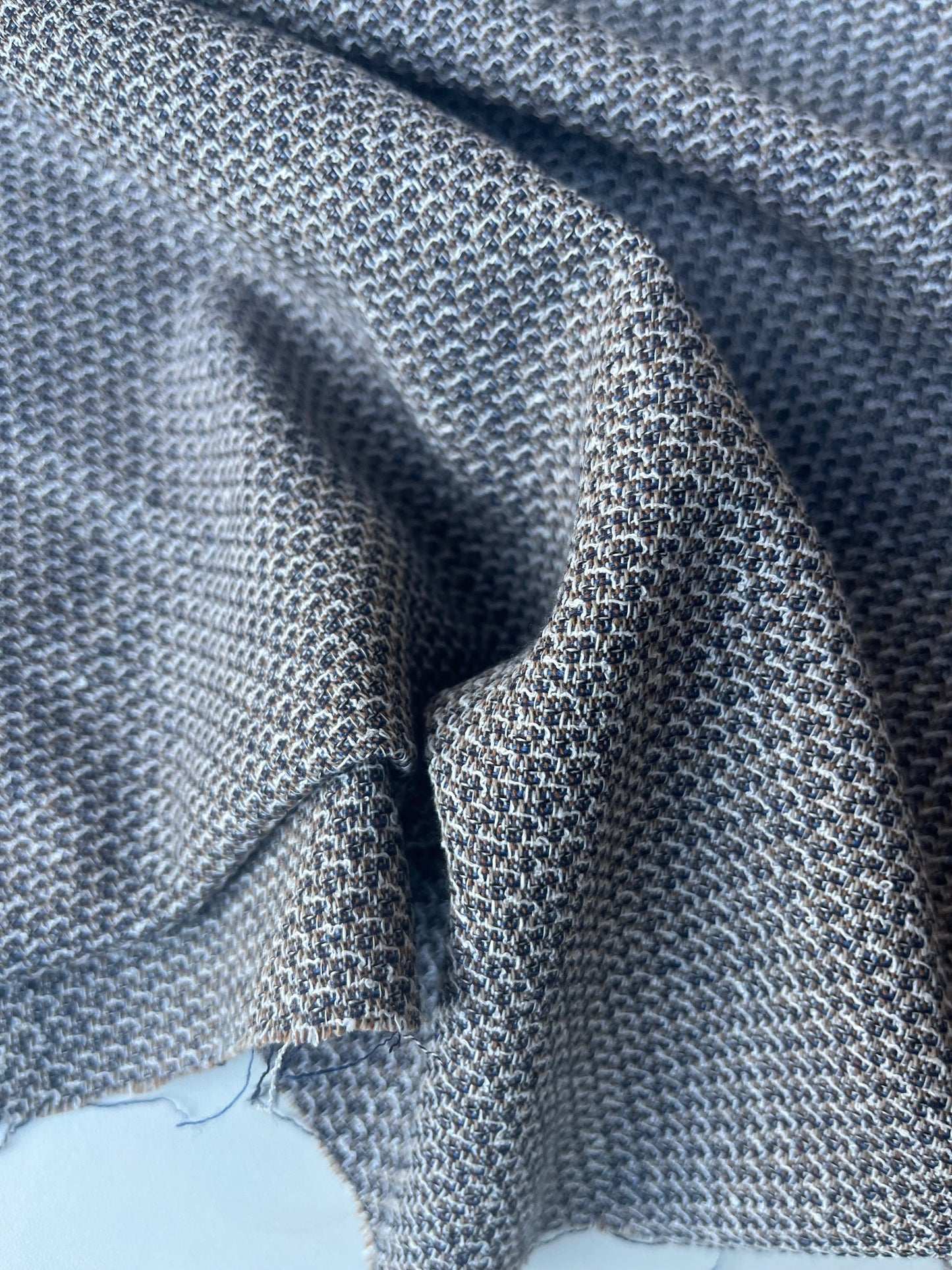 PC JOSEPHA 002 midweight linen/cotton jacquard indigo/sand