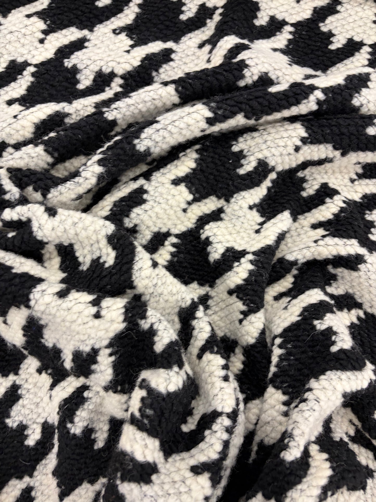 WONKA 009 checkered coat fabric black/white