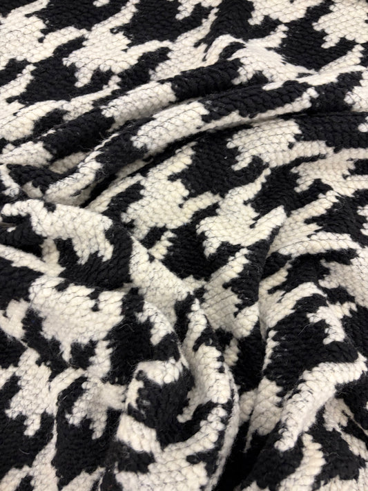 WONKA 009 checkered coat fabric black/white