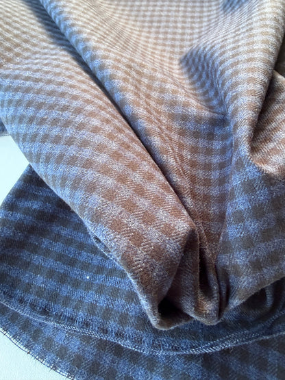 HARVEST SEASON 010 blue/black gingham stertch