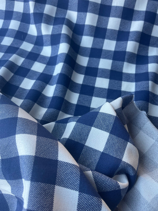 JOSEPHA 003 viscose crêpe indigo checks