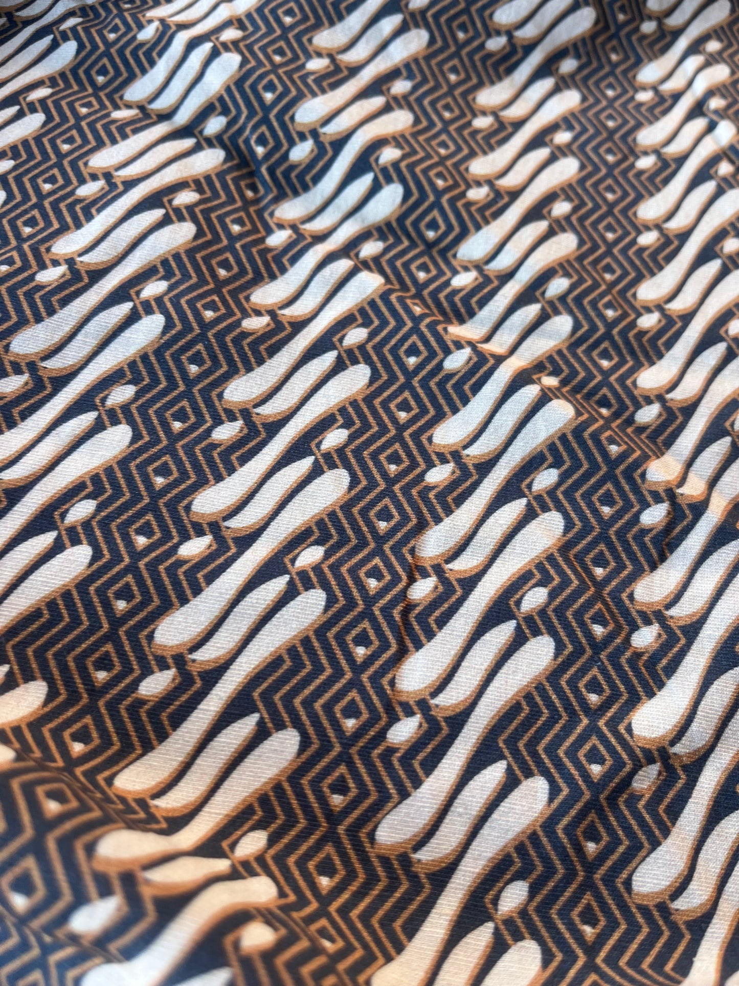 ATHENA 043 slub viscose linen africal geometrical print