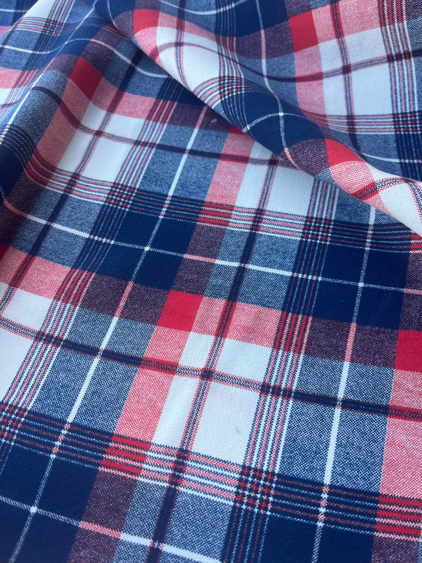 JOSEPHA 004 viscose crêpe navy/red checks