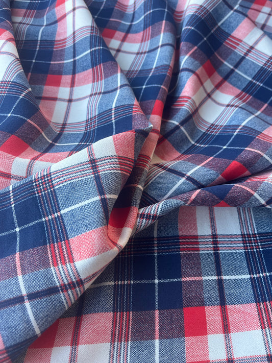 JOSEPHA 004 viscose crêpe navy/red checks