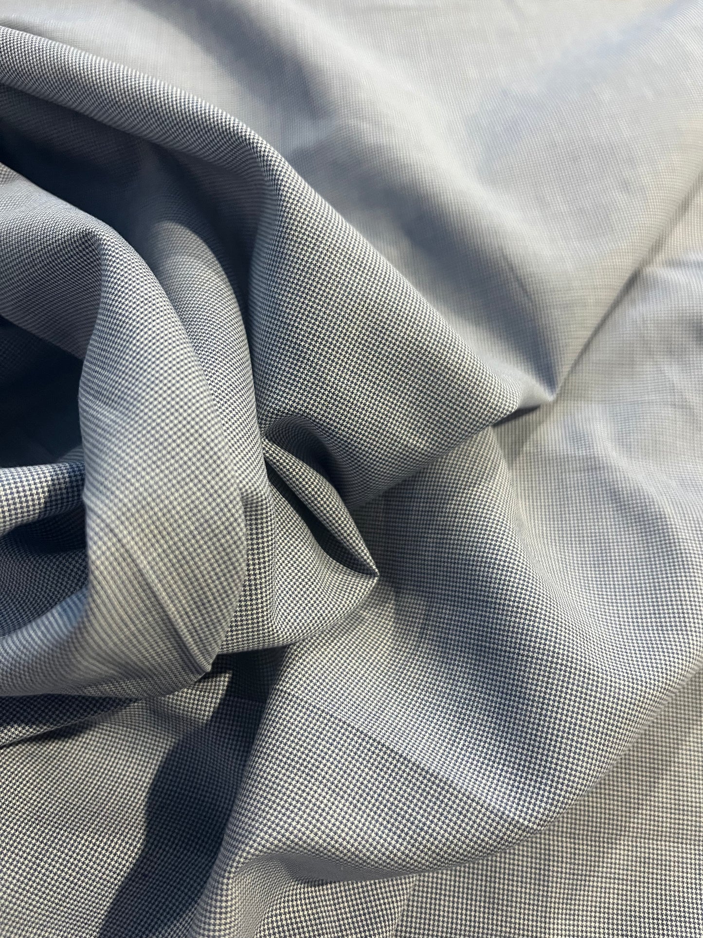 XII 051  Canclini cotton micro check blue/white