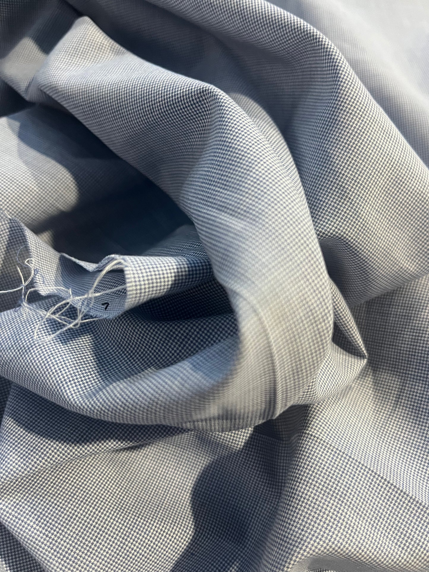 XII 051  Canclini cotton micro check blue/white