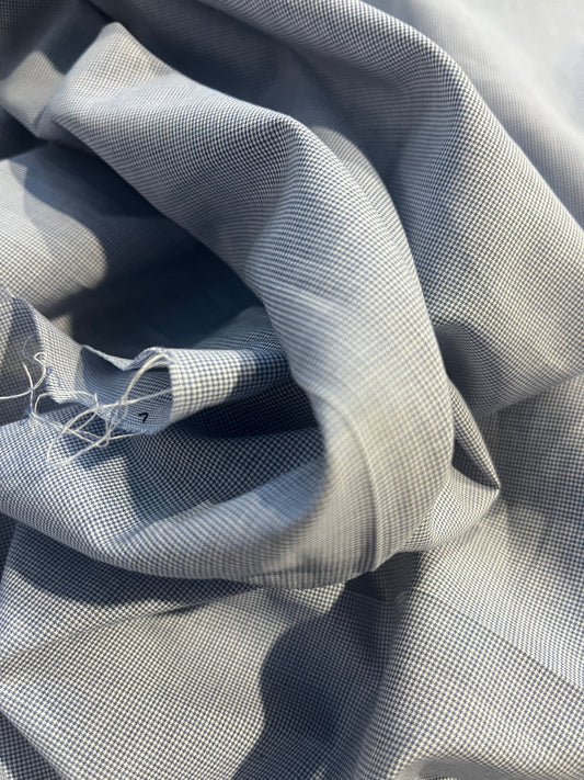 XII 051  Canclini cotton micro check blue/white