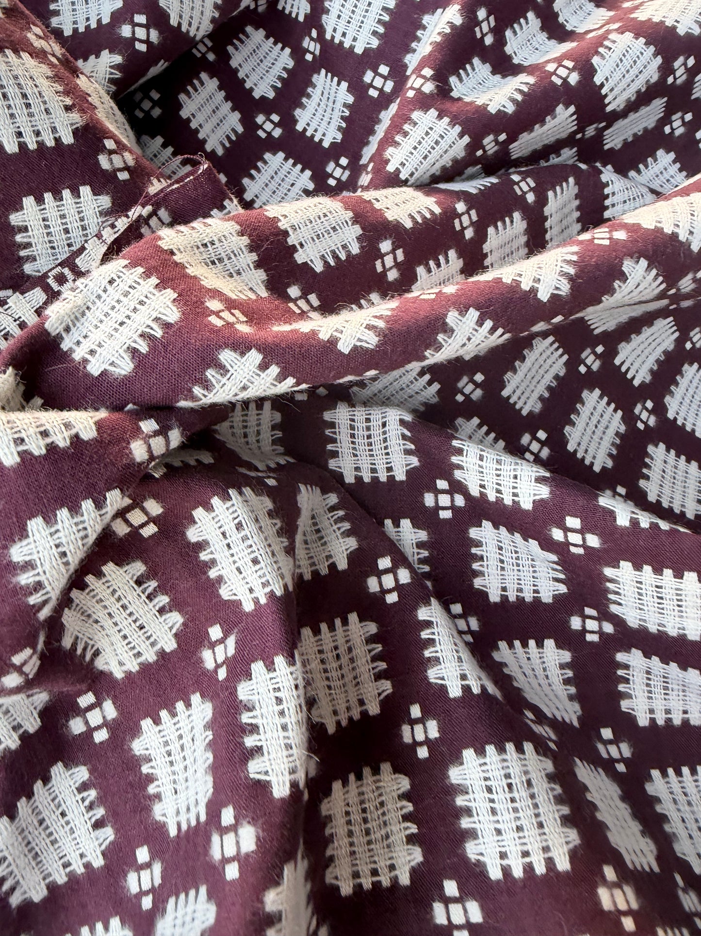 HARVEST SEASON 016 aubergine cotton jacquard