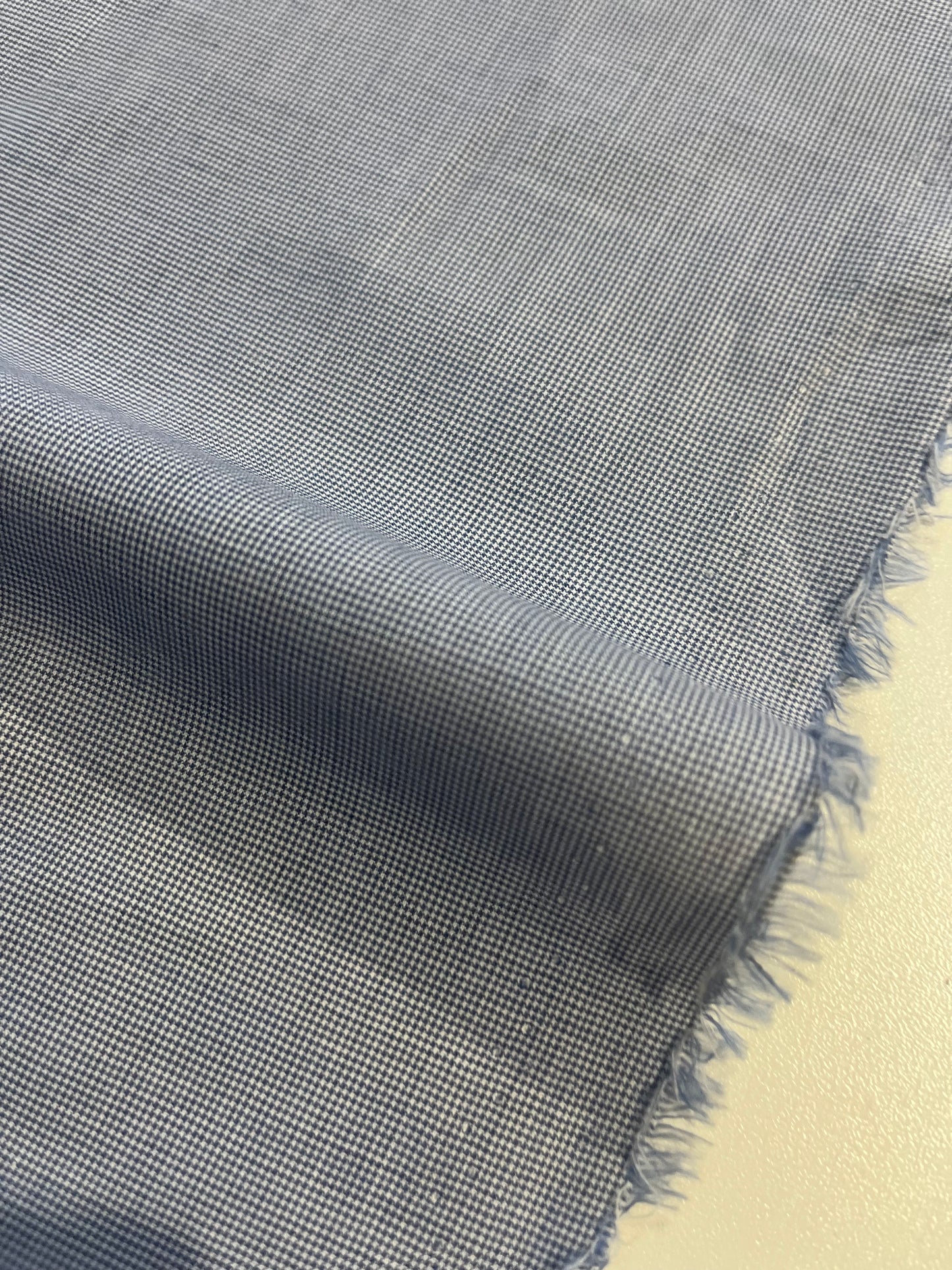 XII 051  Canclini cotton micro check blue/white