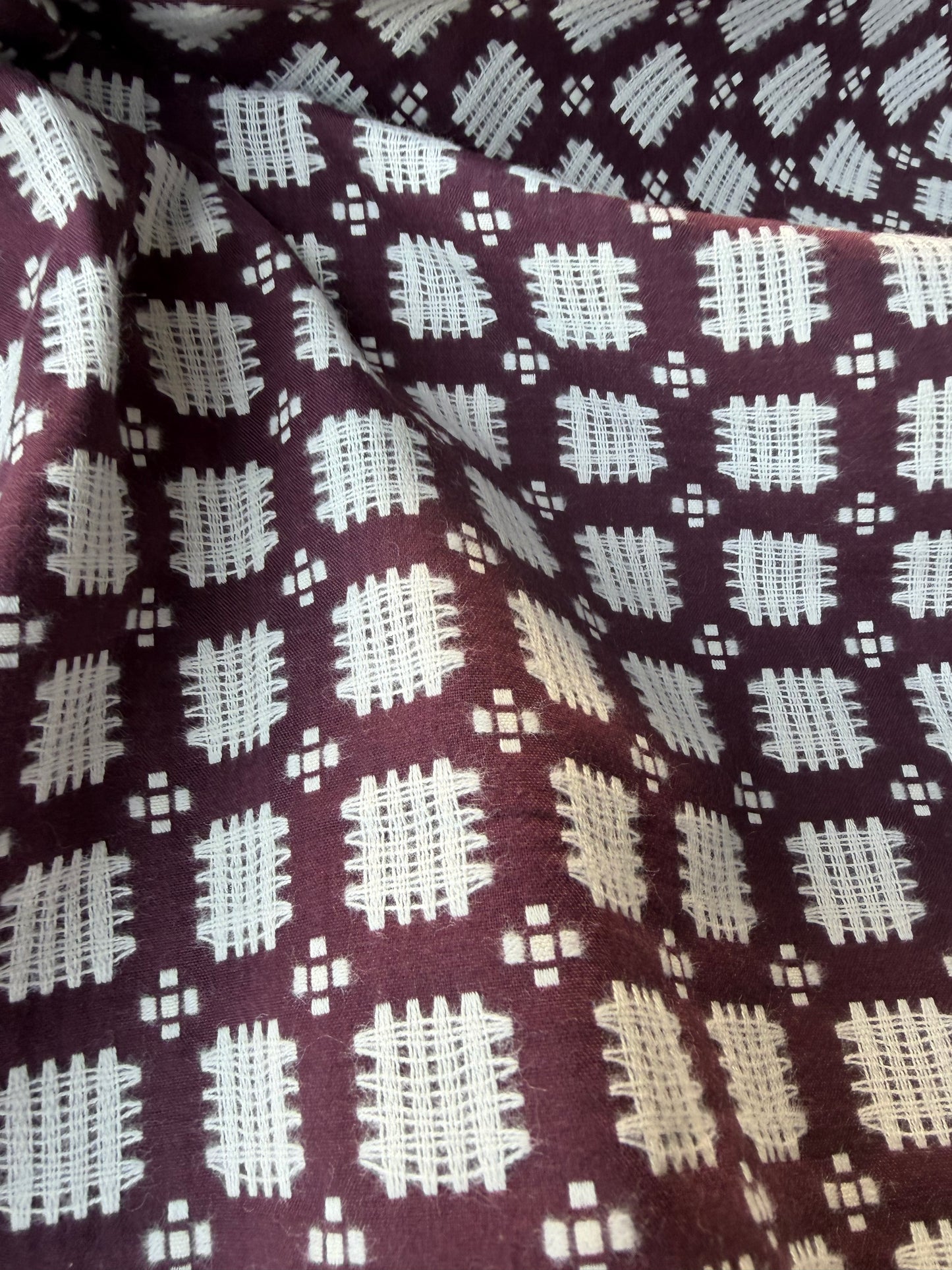 HARVEST SEASON 016 aubergine cotton jacquard