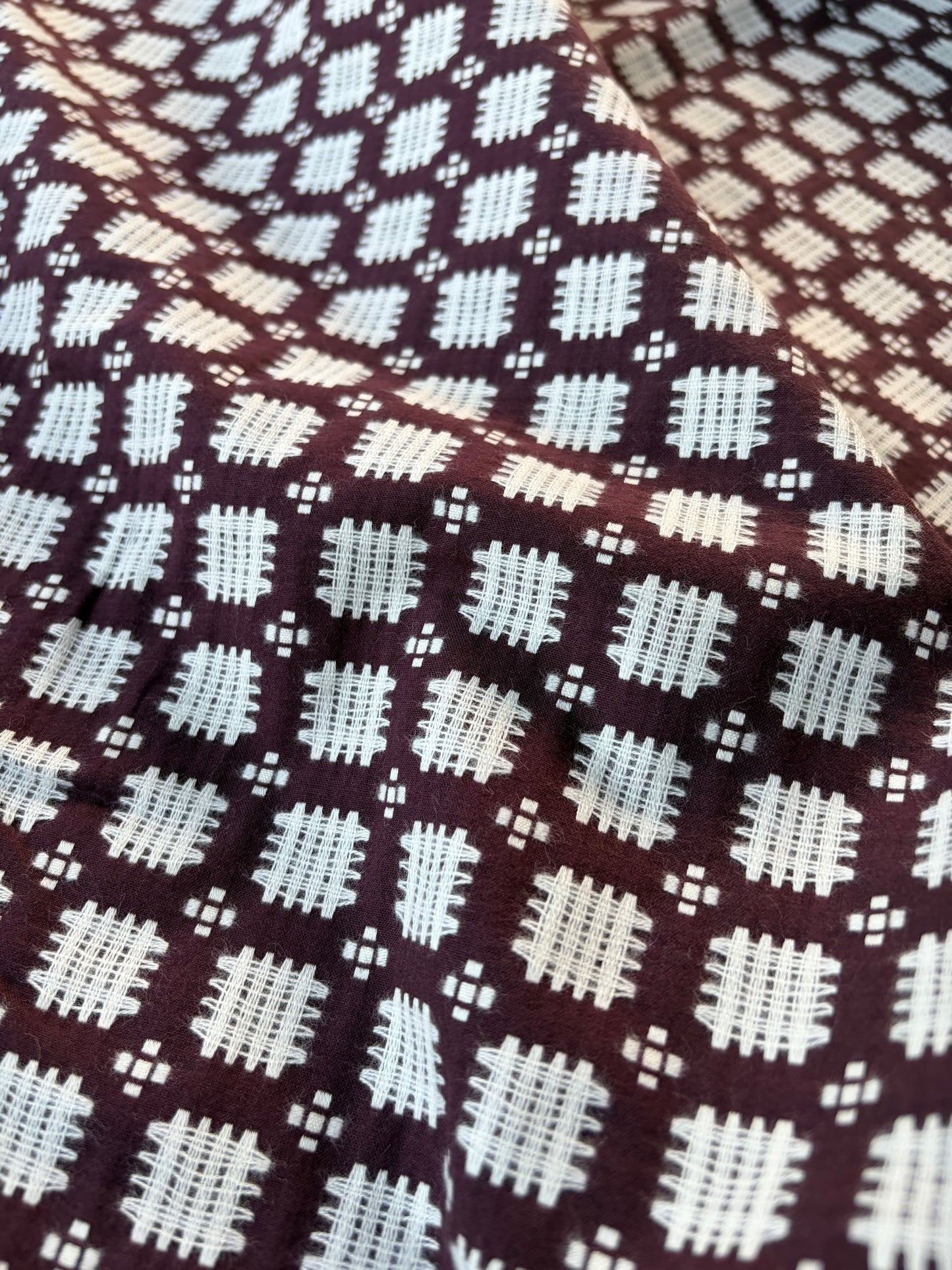 HARVEST SEASON 016 aubergine cotton jacquard