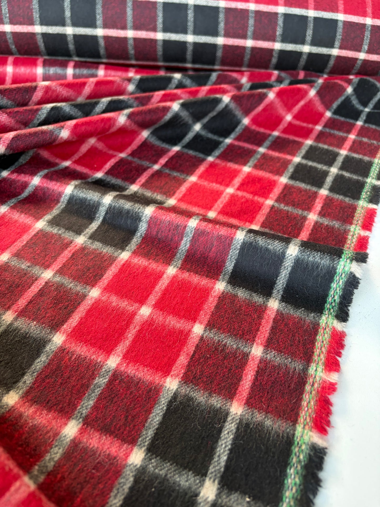 HARVEST SEASON 017 red checkered wool flannel
