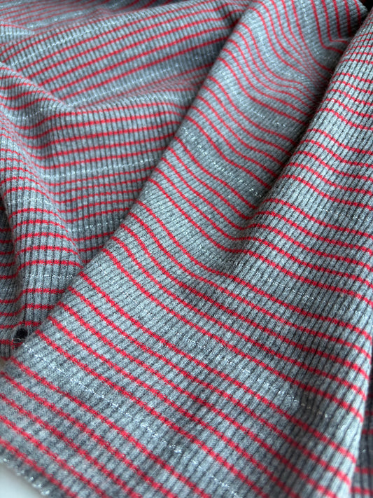 GERMAIN 013 cotton rib stripes with lurex
