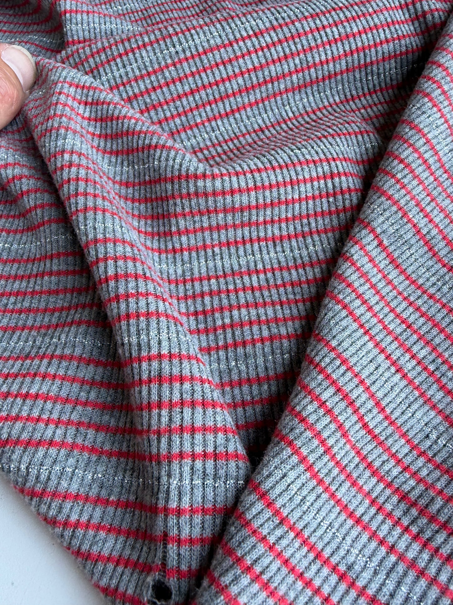 GERMAIN 013 cotton rib stripes with lurex