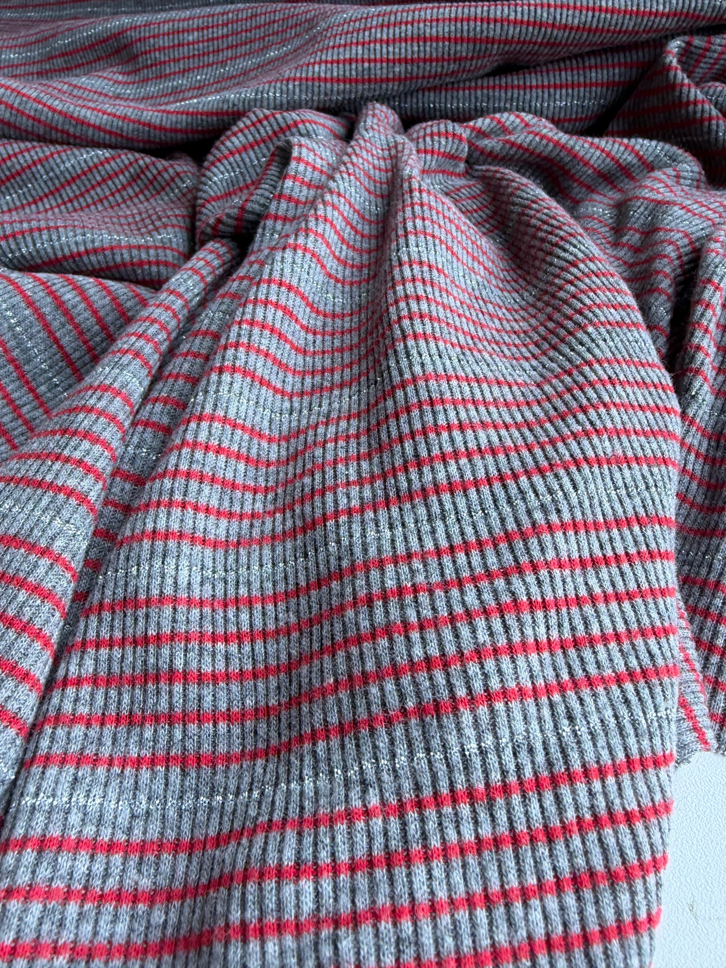 GERMAIN 013 cotton rib stripes with lurex