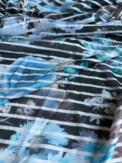 TINO 011 light jersey viscose flowers and stripes