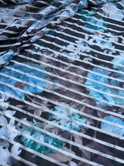 TINO 011 light jersey viscose flowers and stripes