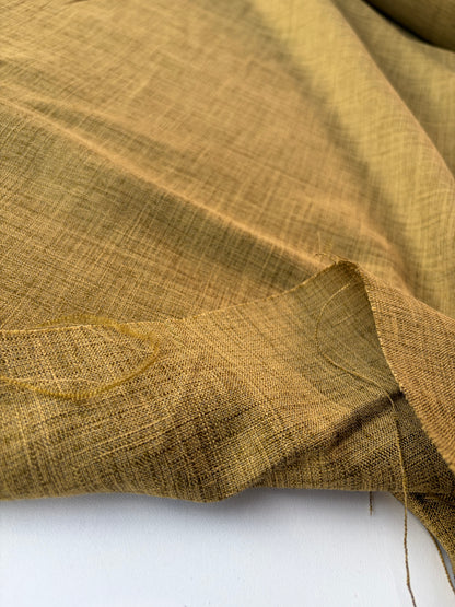 HARVEST SEASON 020 green curry linen panama weave