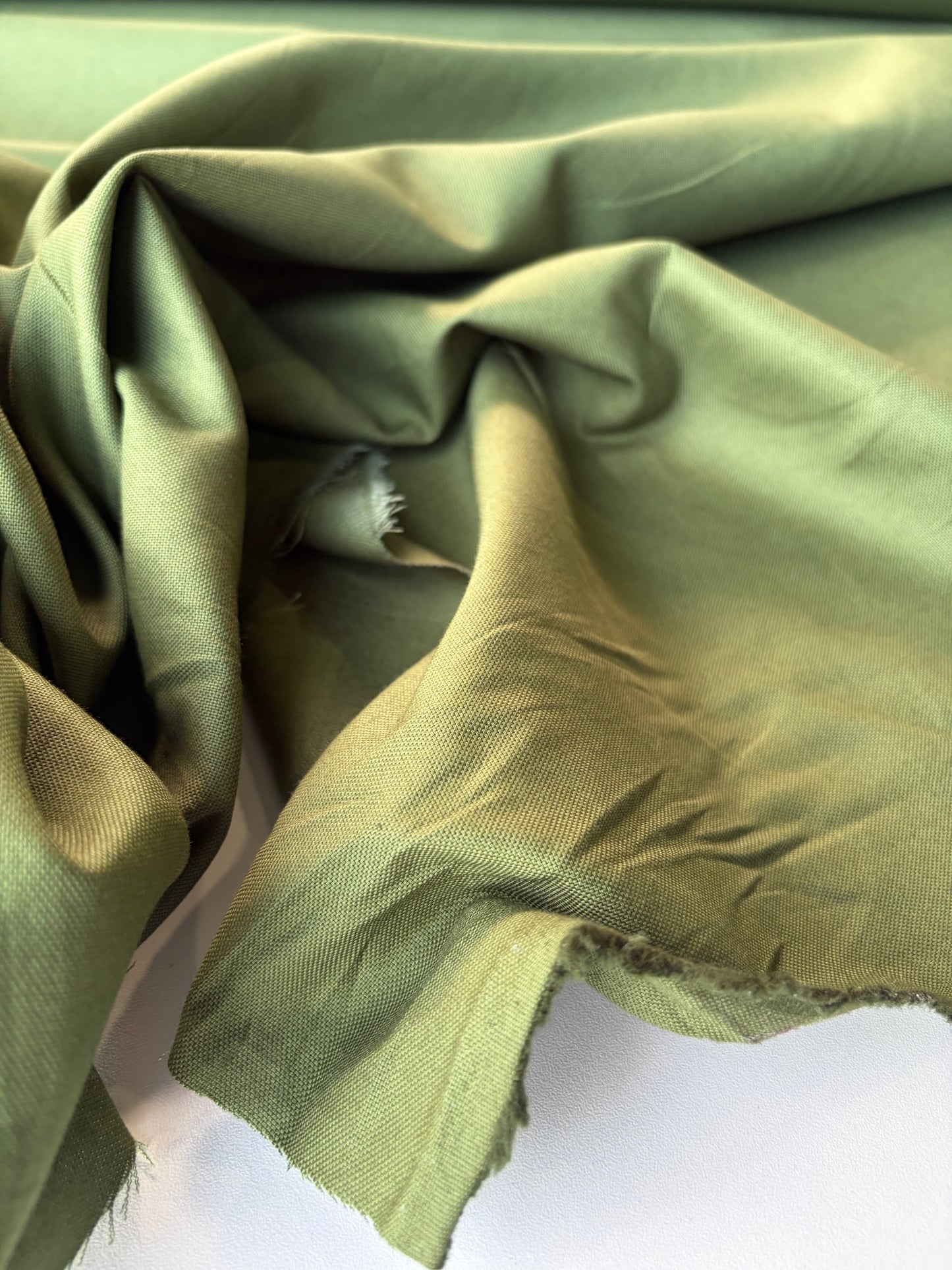 HARVEST SEASON 024 moss green viscose linen panama weaving