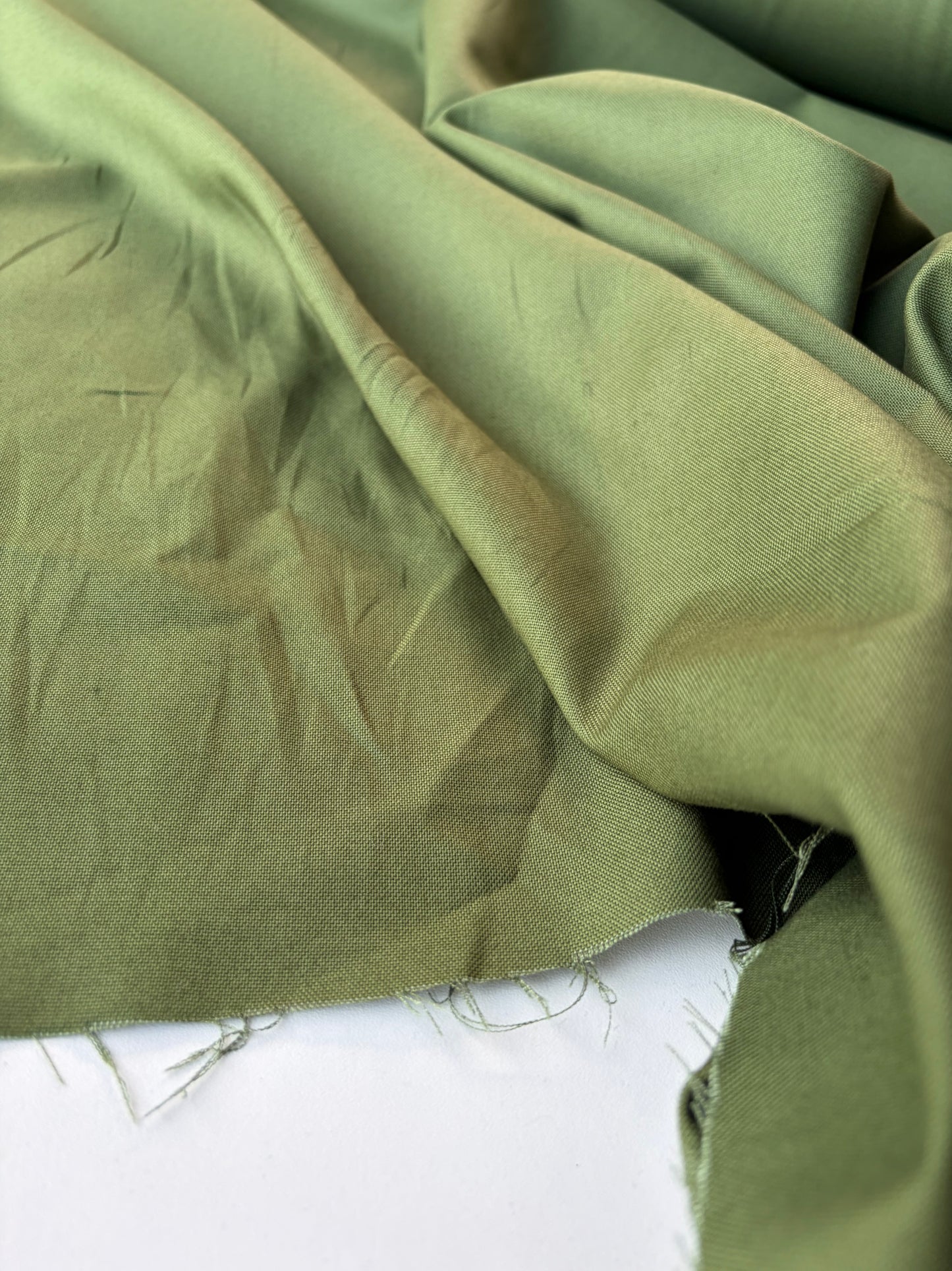 HARVEST SEASON 024 moss green viscose linen panama weaving