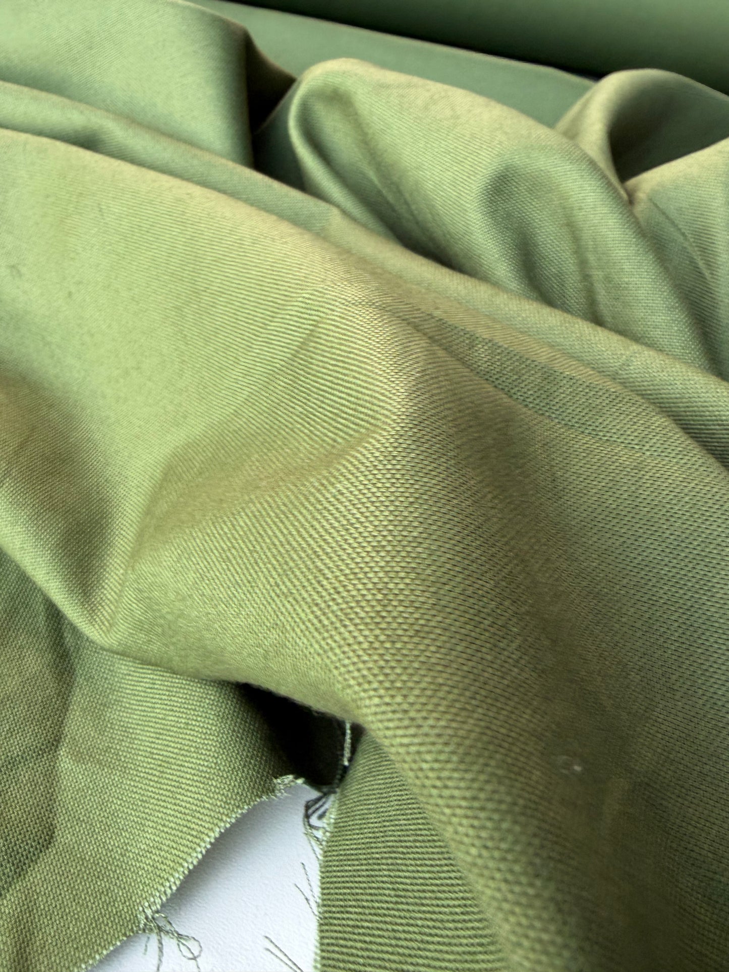 HARVEST SEASON 024 moss green viscose linen panama weaving