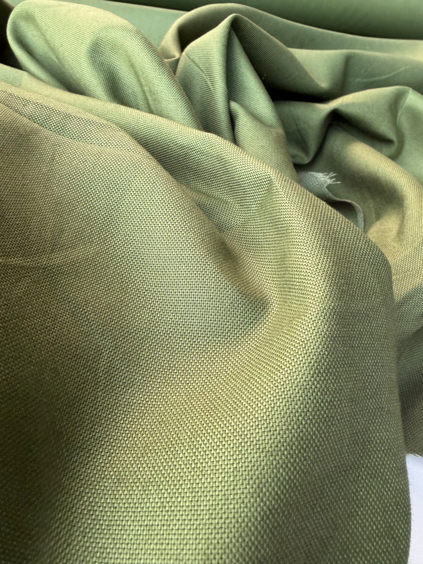 HARVEST SEASON 024 moss green viscose linen panama weaving