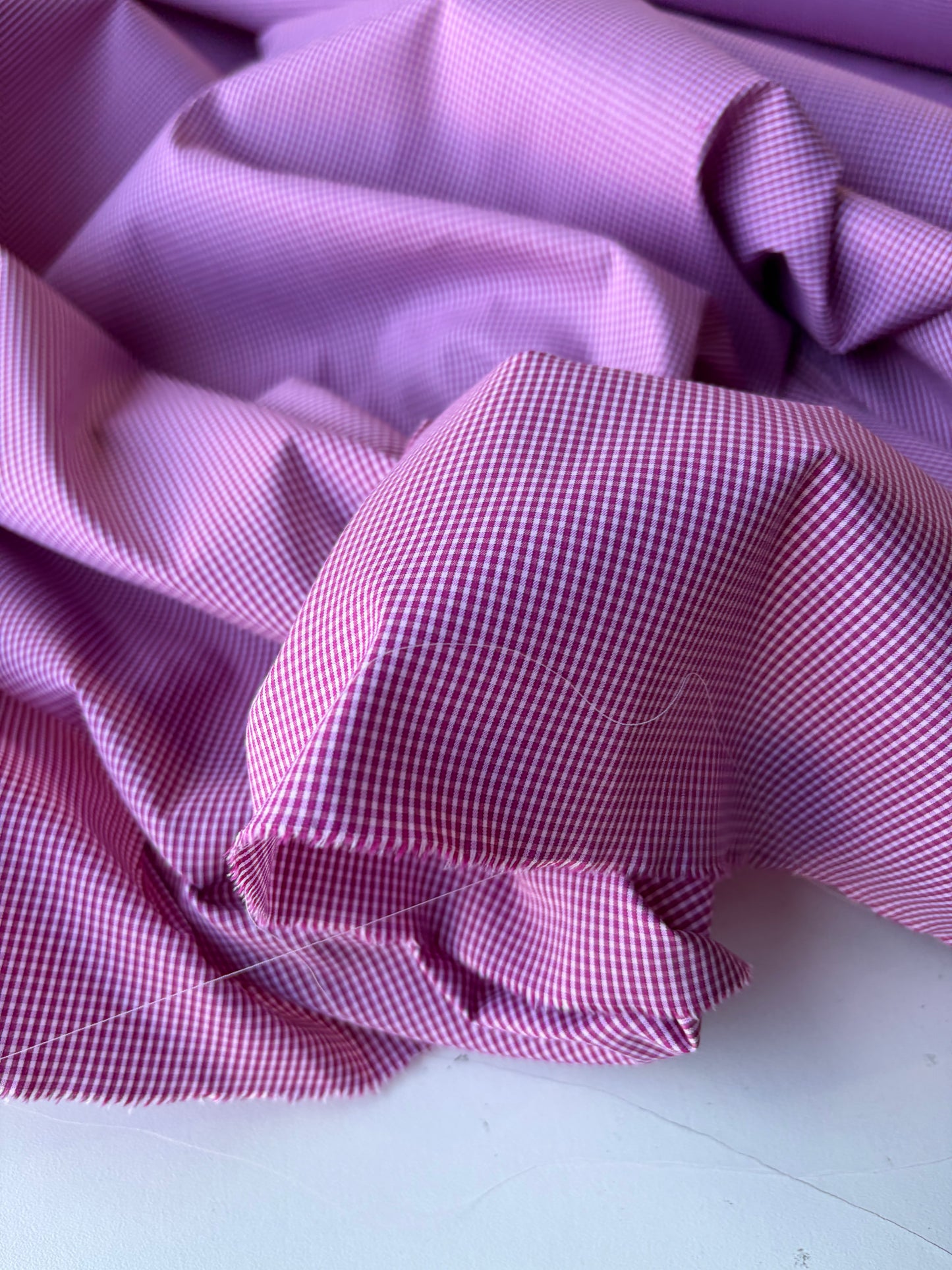 HARVEST SEASON cotton stretch check shirting fabric