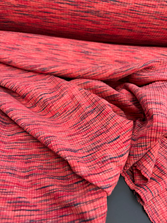 B.ROSE 004 heavy cotton rib space-dye red