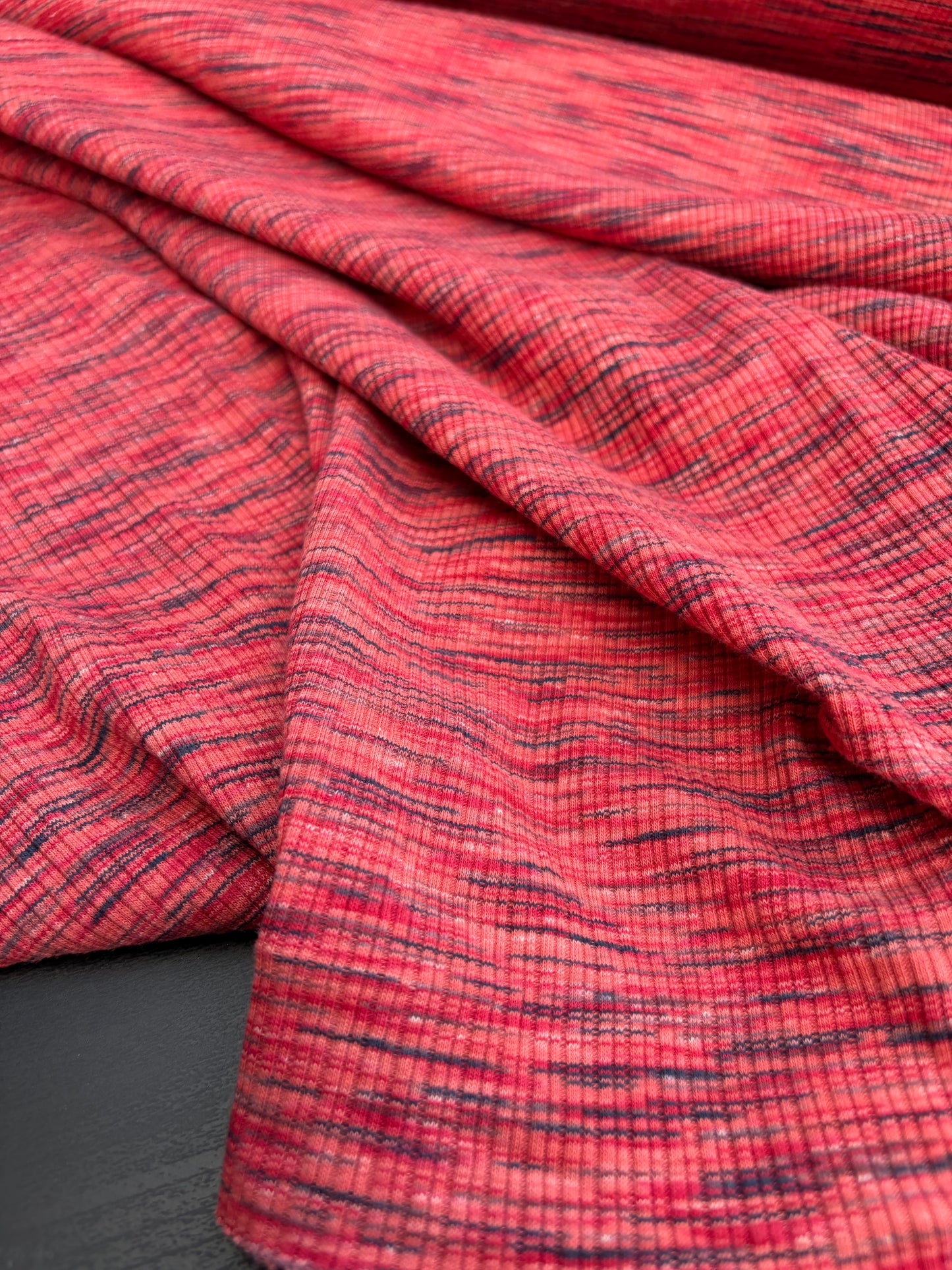 B.ROSE 004 heavy cotton rib space-dye red