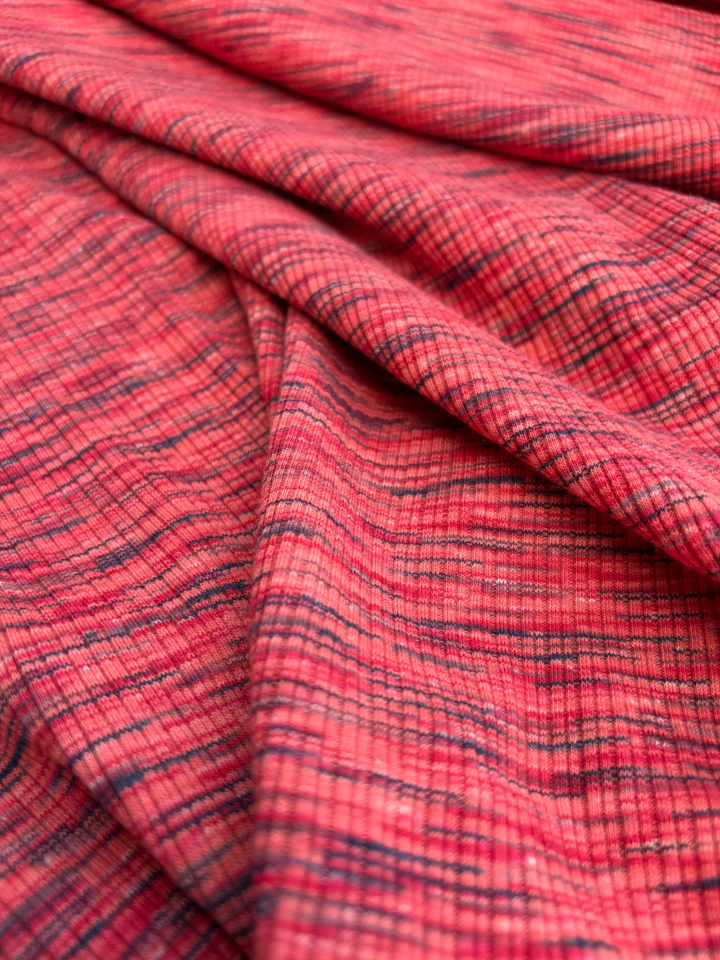 B.ROSE 004 heavy cotton rib space-dye red