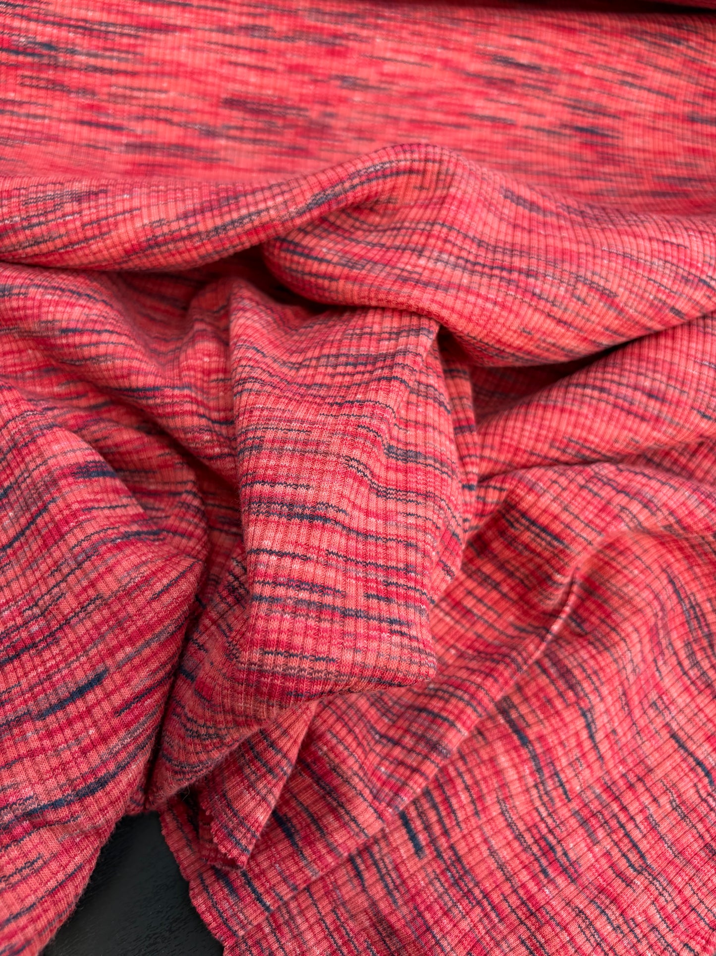 B.ROSE 004 heavy cotton rib space-dye red