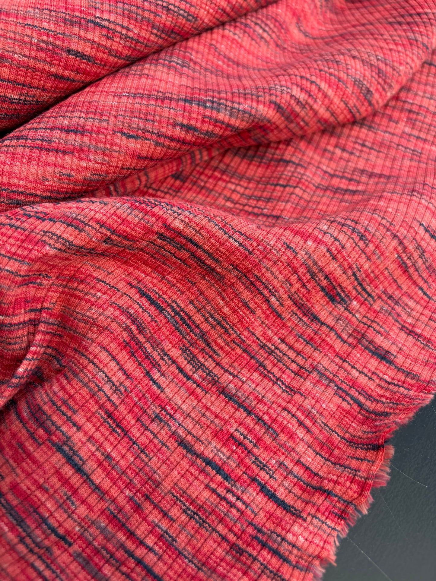 B.ROSE 004 heavy cotton rib space-dye red