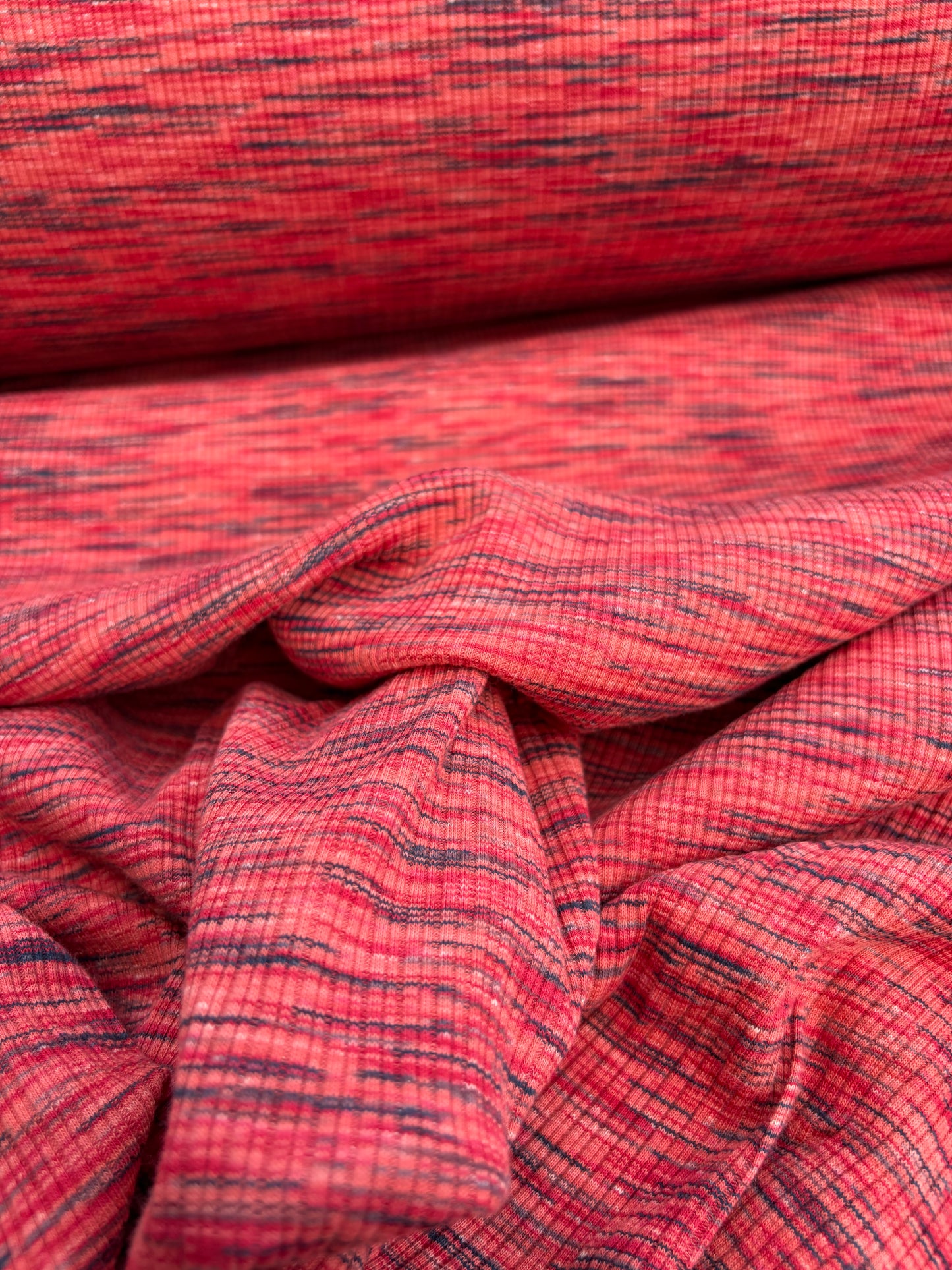 B.ROSE 004 heavy cotton rib space-dye red
