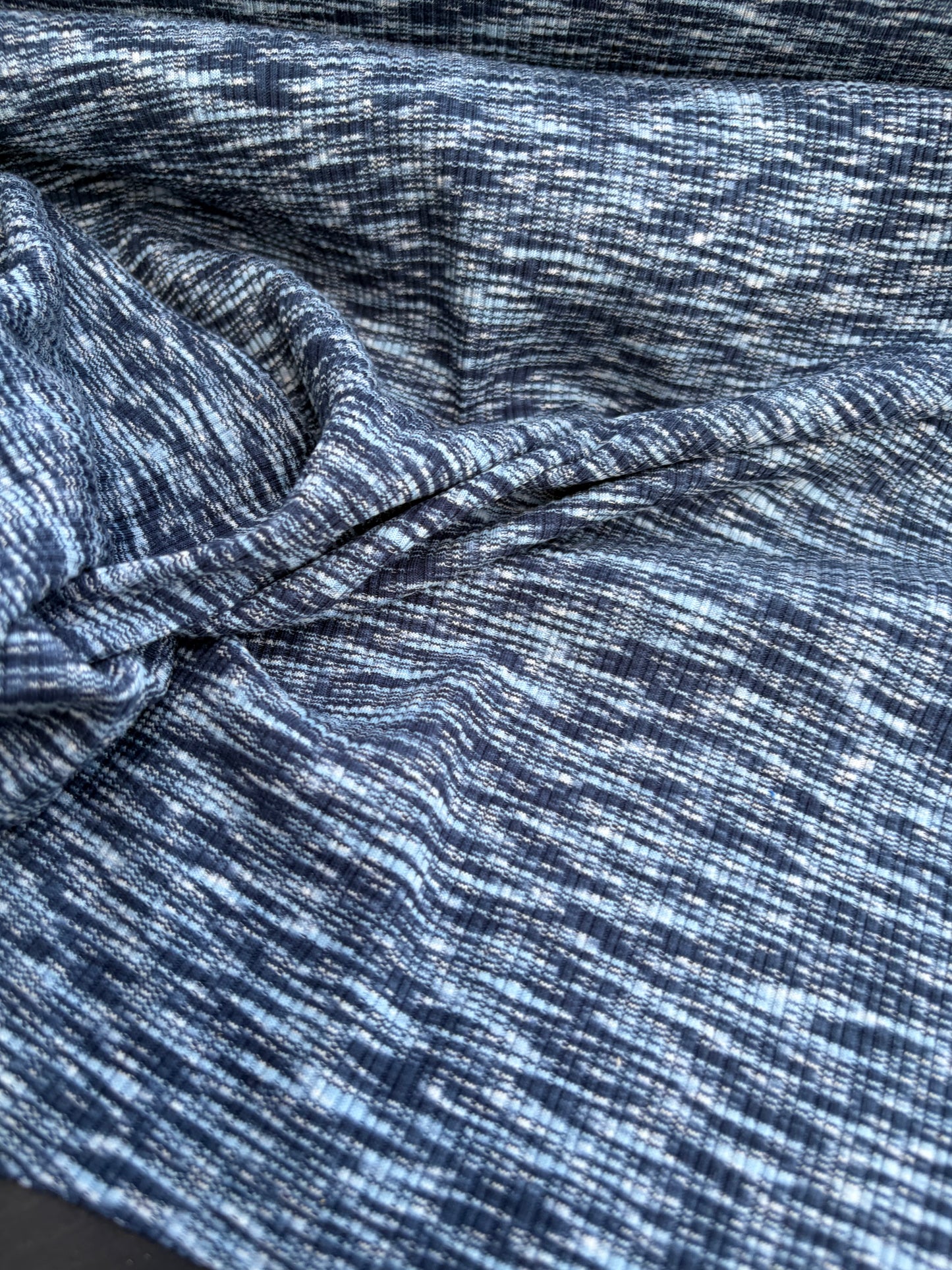 B.ROSE 005 heavy cotton rib space-dye  blue