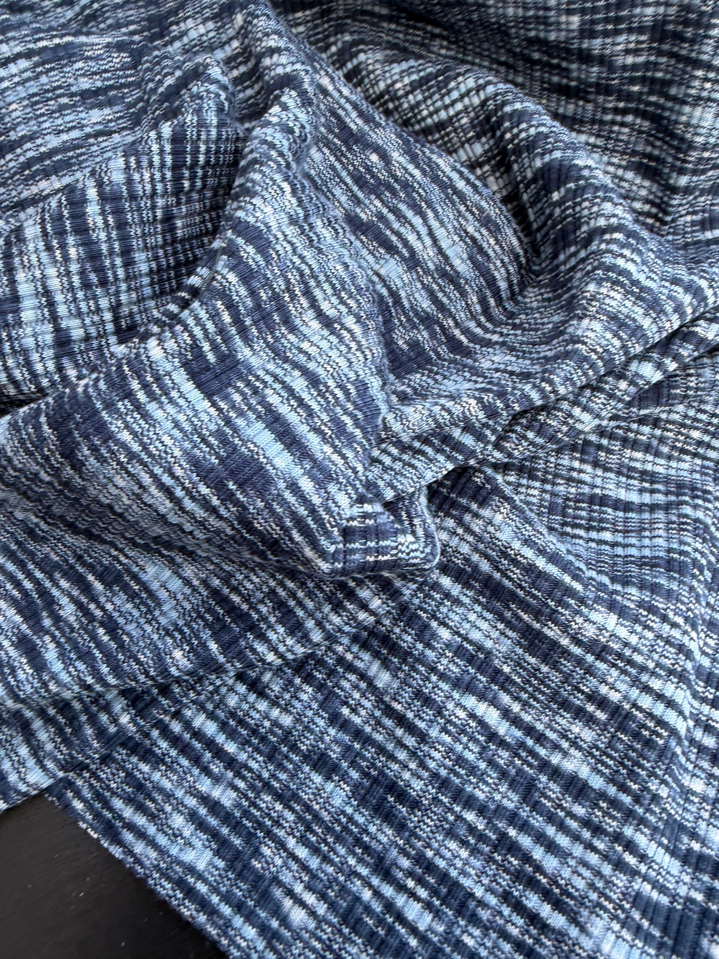 B.ROSE 005 heavy cotton rib space-dye  blue