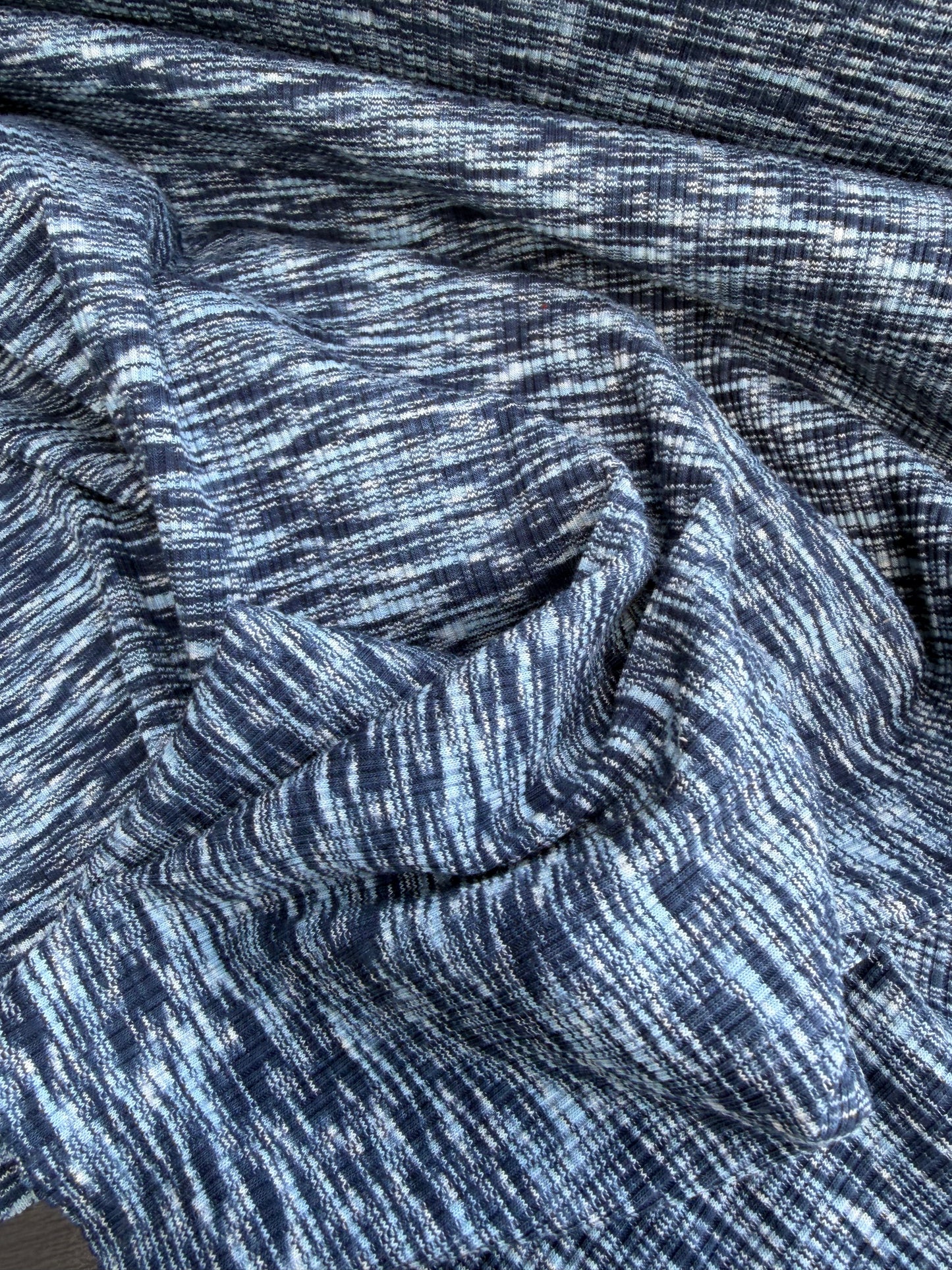 B.ROSE 005 heavy cotton rib space-dye  blue